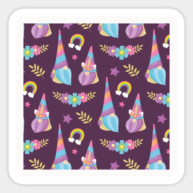 Unicorn Garden Gnome Neck Gaiter Purple Garden Gnomes Neck Gator Sticker by DANPUBLIC